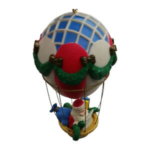 Noma vtg santa in hot air balloon ride ornament
